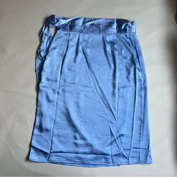 Wildfang The Empower Satin Wrap Skirt Women Light Blue XS NWT - Picture 1 of 9